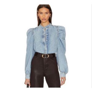 Frame Denim Button-Up 100% Cotton Blouse